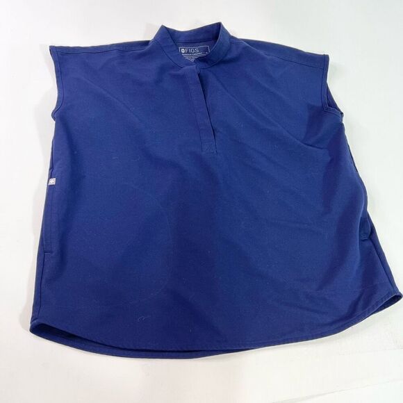 FIGS Technical Collection Tops Womens Medium Blue Solid Sleeveless Scrub Top - Picture 1 of 9